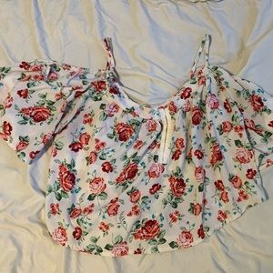 Floral off the shoulder crop top/ medi length top